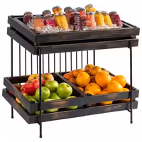 Açık Büfe Teşhir Standı - SUPERBOX - Metal - Siyah - 490x385x480mm - GN 1/1 & GN 1/2 ile uyumlu