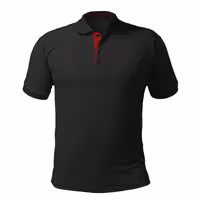 (5 pcs) Men’s Cotton Polo Shirt - Black - Size: L