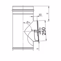 Ravna cijev za čišćenje - od nehrđajućeg čelika - Duljina: 476 mm - Ø 450 mm