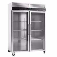 Szafa chłodnicza ECO – stal nierdzewna – 1200 L – z 2 drzwiami szklanymi