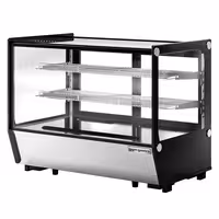 Countertop refrigerated display case - 160L - 880mm - Double glazing - square - with 2 shelves - rear sliding glass doors