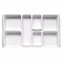 (6 adet) Gastronorm Küvet GN 1/4 - Melamin - CASCADE - 1,5L - köşeli - 264x162mm - GN Derinlik:75mm - Beyaz
