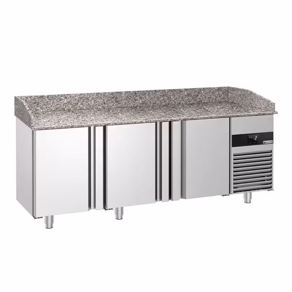 Stół chłodniczy do pizzy PREMIUM – 2100 x 800 mm – z 3 drzwiami