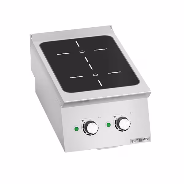 Ipari indukciós tűzhely - 700-as - asztali - összteljesítmény: 7,0 kW - 2 zónás - 400x730x290 mm