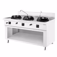 Fogão wok a gás - 45kW - 3 queimador(es) - incl. 2 torneira(s)
