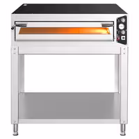 Electric Deck Pizza Oven - Single Deck - Refractory Stone Deck - 9 x Ø 34cm (13.4") - 230V 3 Phase - Mechanical Controls - up to 450°C - incl. Base frame