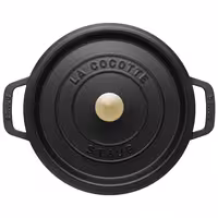 STAUB | Cocotte Round Enamelled Cast Iron Casserole Dish – Ø 220 mm – Black