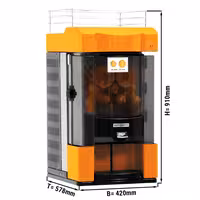 Automatic Orange Juicer - 370W - 75kg - with 25 oranges/min, orange size 60-75mm, automatic feed, peel collection & self-service - Orange