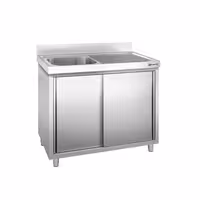Sudoper s ormarićem PREMIUM - inox - 1000 x 600 mm - s 1 koritom - korito lijevo