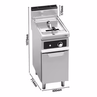 Friggitrice elettrica professionale su mobile - 18L - 13,5kW - controllo elettronico della temperatura - con rubinetto di scarico