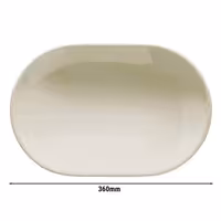 (12 adet) TEOS - Sunum Tabağı, Oval Düz - Porselen, 360mm, Krem