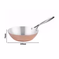 Wokpanna i aluminium - Ø 24 cm - kopparbeläggning utvändigt