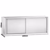 خزانة حائط ستانلس ستيل PREMIUM - 2000x400mm - مع باب انزلاقي - ارتفاع 650 mm