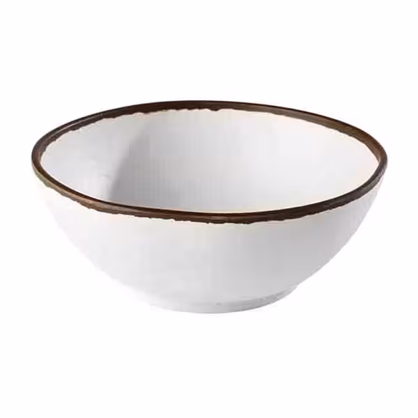 (6 adet) Kase - CROCKER - Melamin - 1,45L - yuvarlak - Ø210mm - Derinlik:80mm - Beyaz/Kahverengi
