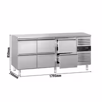 Rashladni pult ECO - 1795x700 mm - 417 l - Ventilirano hlađenje - s 6 ladica