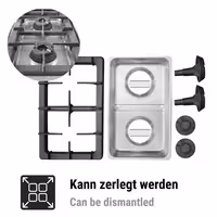 Gasherd - 28 kW - 4 Brenner