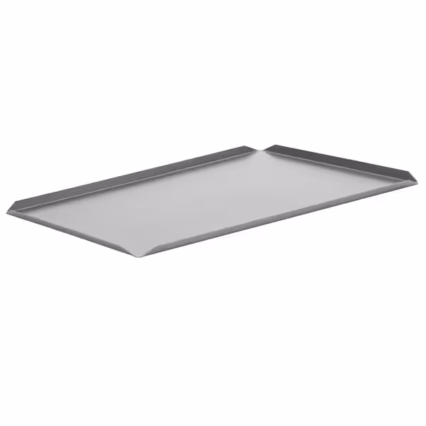 (5 buc) Platou de servire - aluminiu anodizat - 700x150x10 mm - dreptunghiular - argintiu