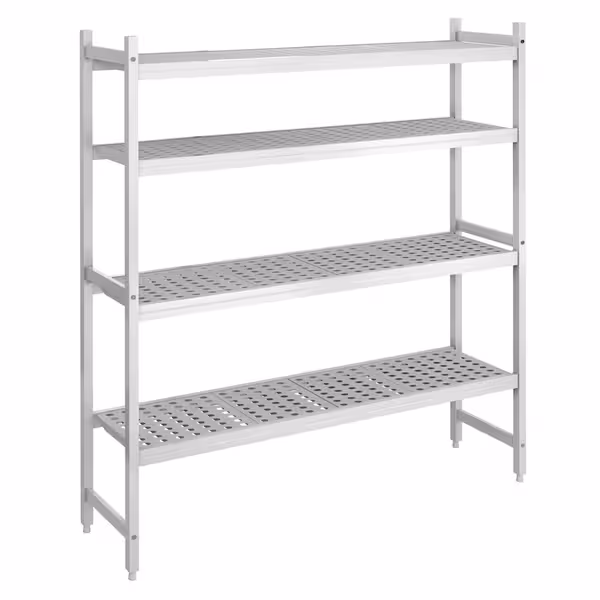 وحدة رفوف ألمنيوم - بداية - 1486x1685mm - عمق: 460 mm - 4 رفوف - الحمولة: 450 kg