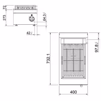 Električni roštilj - 4 kW - 0,4 x 0,73 m - stolni - linija 700 - inox AISI 304