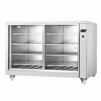 Profesionalni grijani ormar za hranu - 2 kW - s kliznim staklenim vratima - 8 polica - 1395x910x1020 mm