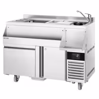 Stół chłodniczy barowy do koktajli i napojów – 1200 mm – 150 L – z 1 drzwiami, 1 szufladą i gniazdem 230 V