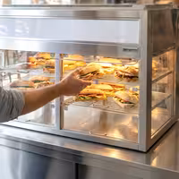 Countertop display fridge Self-Service - 350L - 1400mm - Double glazing - square - with 2 shelves - rear sliding doors