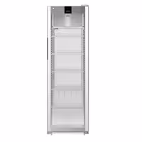 LIEBHERR | Szafa chłodnicza PERFORMANCE – 400 L – od +1 do +15 °C – z wnętrzem z tworzywa sztucznego i 1 drzwiami szklanymi – szara