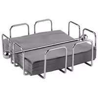(6 adet) Peçetelik - WIRE - Metal - yaklaşık 50 kokteyl peçetesi - 190x190x65mm - ağırlık çubuğu dahil