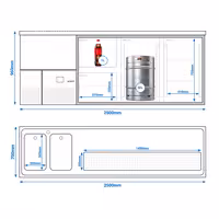 Pivski štand PREMIUM - 2500x700 mm - 2 Staklena vrata & 2 Staklene ladice