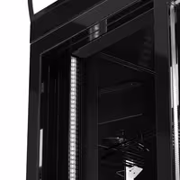 Commercial Beverage Display Fridge with Illuminated Canopy - 1295mm - 880 Litres - with 2 sliding glass doors - LED lighting - digital controller with temperature display - Black - Temperature range 2 to 8 °C