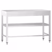 Rozsdamentes acél munkaasztal PREMIUM - 1000x800 mm - alsó polccal & lábösszekötővel