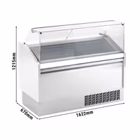 Ice Cream Display Freezer | LEVI - 1620mm - Static cooling - with LED lighting - for 9+9 x 5 litres Napoli pans - White