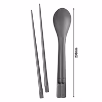 (30 pcs) Reusable Chopsticks & Spoon Set - Grey
