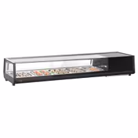 Witryna chłodnicza do sushi – 5x GN 1/2 – od 0 do +12 °C – czarna