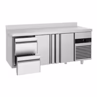 Rashladni pult PREMIUM - 1865x700 mm - 474 l - Ventilirano hlađenje - s 2 vrata - s 2 ladica - Leđni podignuti rub