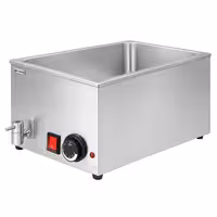 Toplovodna kupka električna - 1,2 kW - GN 1/1 - s odvodnim ventilom