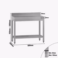 RST-työpöytä ECO - 800x700 mm - alatasolla & roiskesuojalla