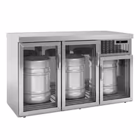 Šankovski hladnjak za pivske bačve - 3x50 l bačve - 1600 x 600 mm - sa 3 staklena vrata