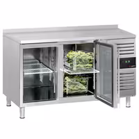 Commercial Counter Fridge ECO - 1360x700mm - with 2 glass doors - with upstand