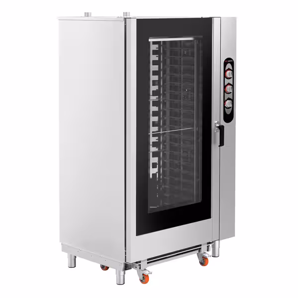 Commercial Combi Oven - Manual Controls - 40x GN 1/1 or 20x GN 2/1 - incl. Core temperature probe & Rack trolley