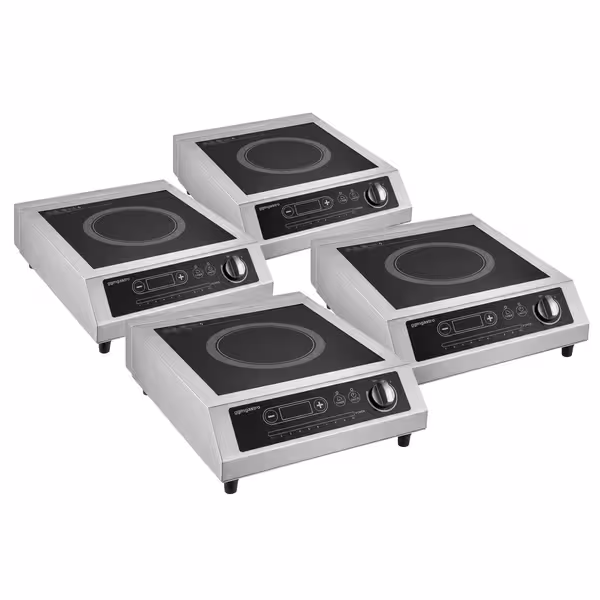(4 db) Ipari indukciós tűzhely - asztali - 4-részes - 360x460x129 mm - összteljesítmény: 3,5 kW - 1 zónás - üvegkerámia