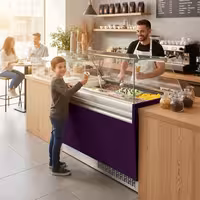 Ice Cream Display Freezer | LIAM - 1310mm - Static cooling - with LED lighting - for 10 x 5 litres Napoli pans - Violet - hinged glass lid