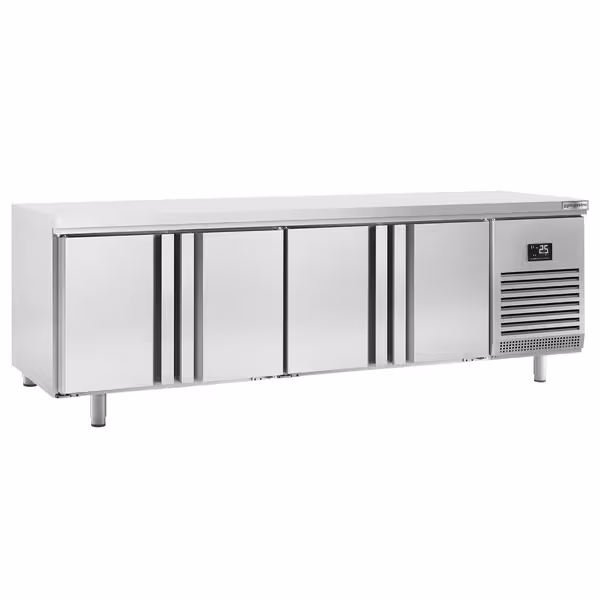 Pekarski rashladni pult PREMIUM PLUS - 2752x800 mm - 850 l - Ventilirano hlađenje - s 4 vrata - bez podignutog ruba