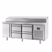ثلاجة تحضير سلطات - 1960x700mm - 1 باب & 4 أدراج - مخصصة لـ 1x GN 1/2 & 9x GN 1/3