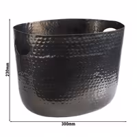 Posuda za hlađenje vina/pjenušca - Aluminij - 7 l - Ø 300 mm - Crna, čekićana - s ručkama