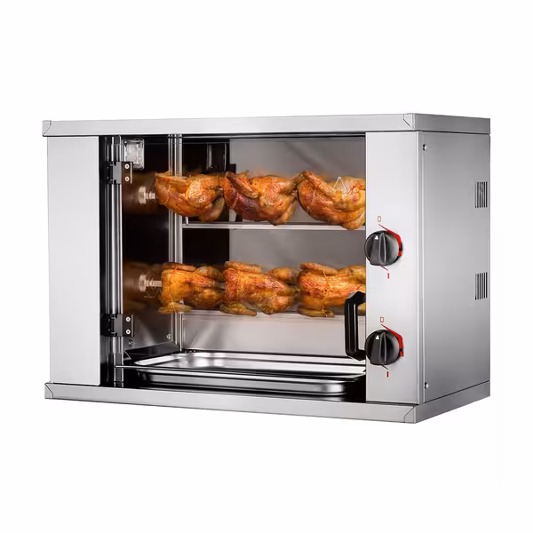 Electric Chicken Rotisserie Oven Mini- - 4.4kW - with 2 Skewers for up to 6 chickens