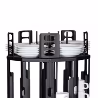 Cup Dispenser - rotating - Black - Stainless Steel - Countertop Version