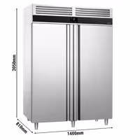 Szafa chłodnicza PREMIUM – stal nierdzewna – GN 2/1 – 1400 L – z 2 drzwiami – z izolacją 60 mm