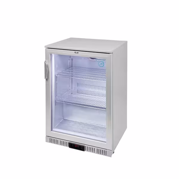 GASTRO-COOL | Barski hladnjak - 600 mm - 128 litara - Sa 1 staklenim vratima - Srebrna boja