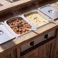 Ugrađena električna bain-marie – 3 kW – 2x GN 1/1 – s odvodnim slavinom